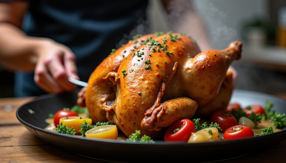 Guide complet : maîtrisez la cuisson parfaite d'un poulet de 2 kg au four